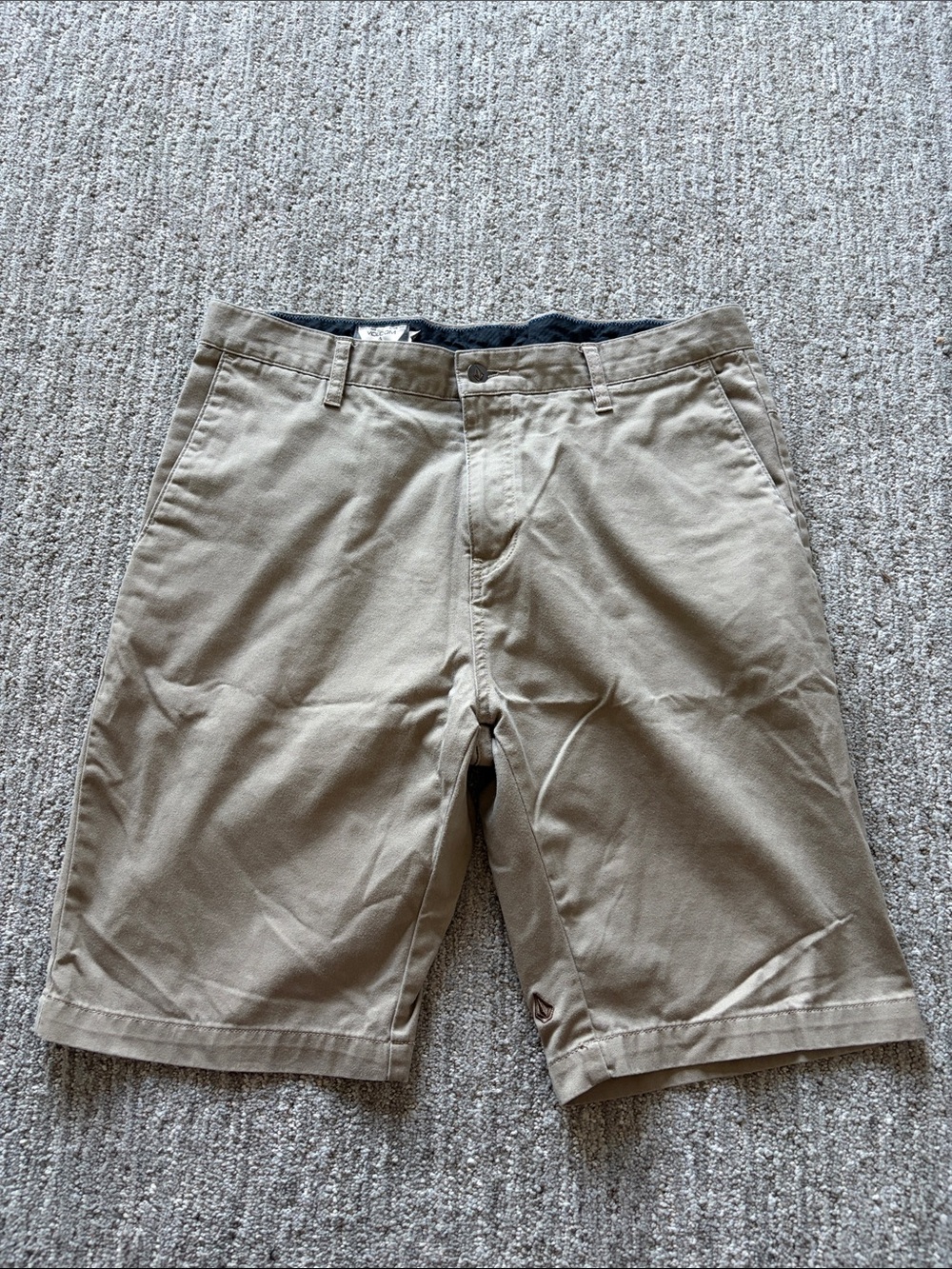 Volcom Men's Khaki Flat-Front Casual Shorts